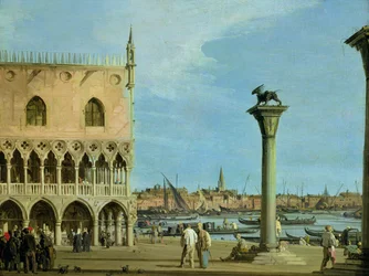 Die Piazzetta di San Marco nach Süden blickend, Venedig